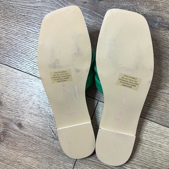 French Connection Shore Green Flat Strappy Sandals Size 7 - Picture 7 of 9